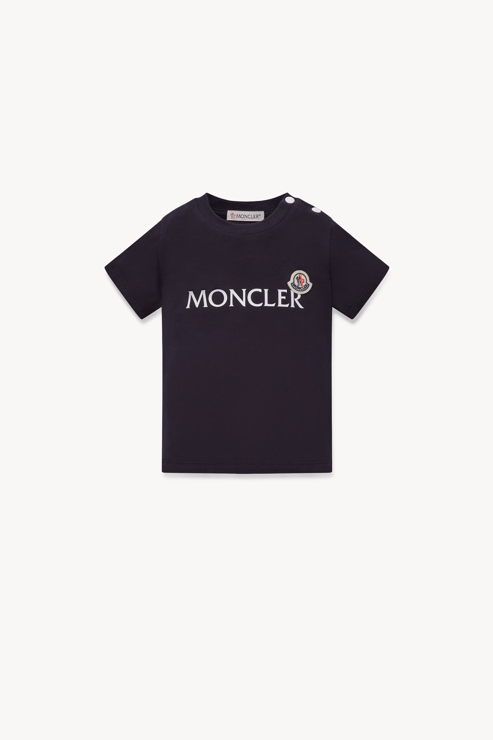 Camiseta de jersey con logotipo Niño Azul Noche Moncler 0